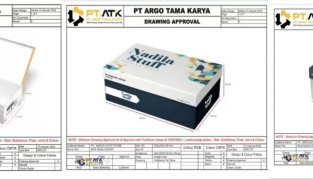 Jual Kardus Sepatu Custom di Pinang