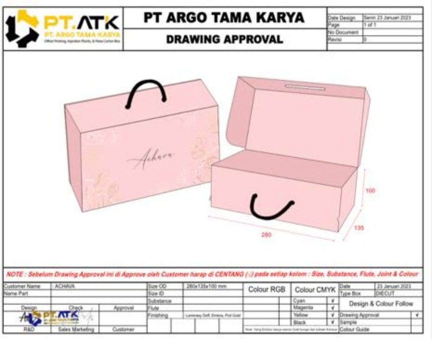 Box Sepatu Jinjing Achava