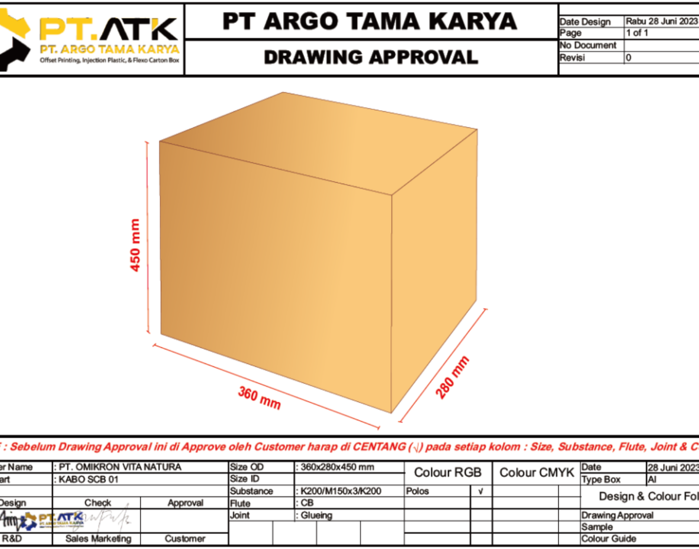 Karton Box Polos Omikron