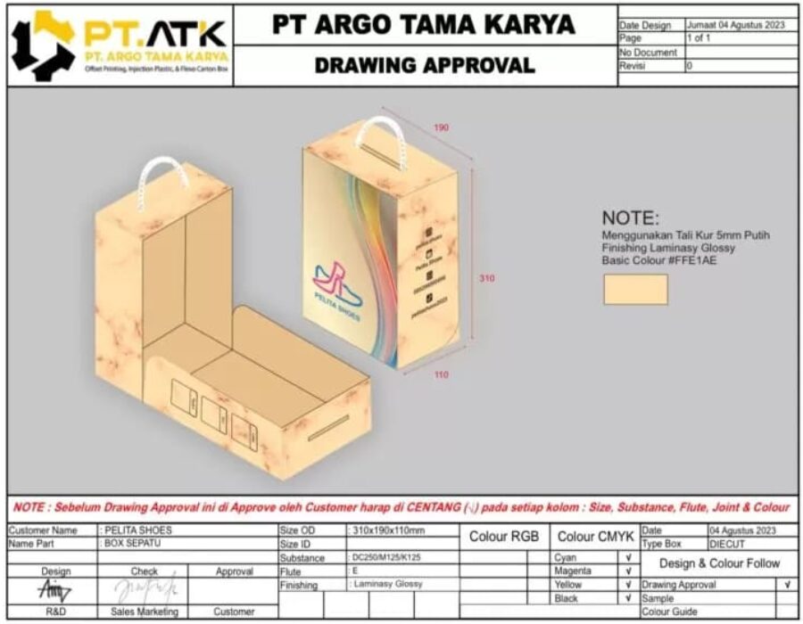 Kardus Sepatu Custom Makassar