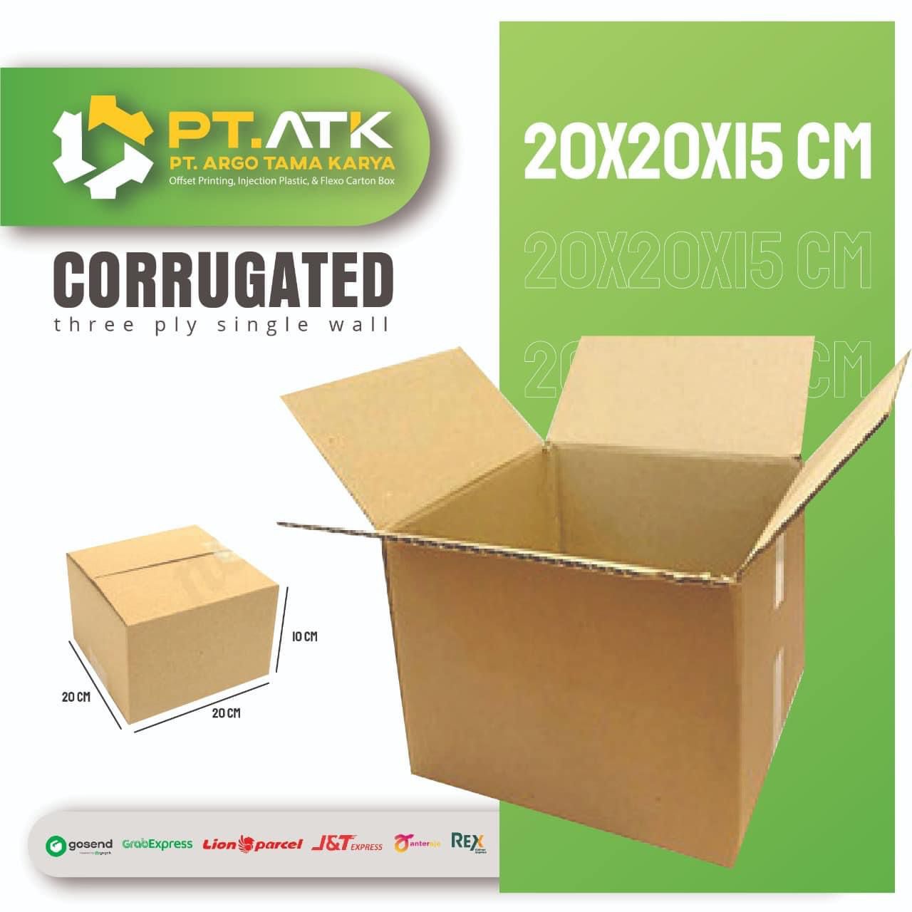 Karton Box Polos Ukuran 20x20x15