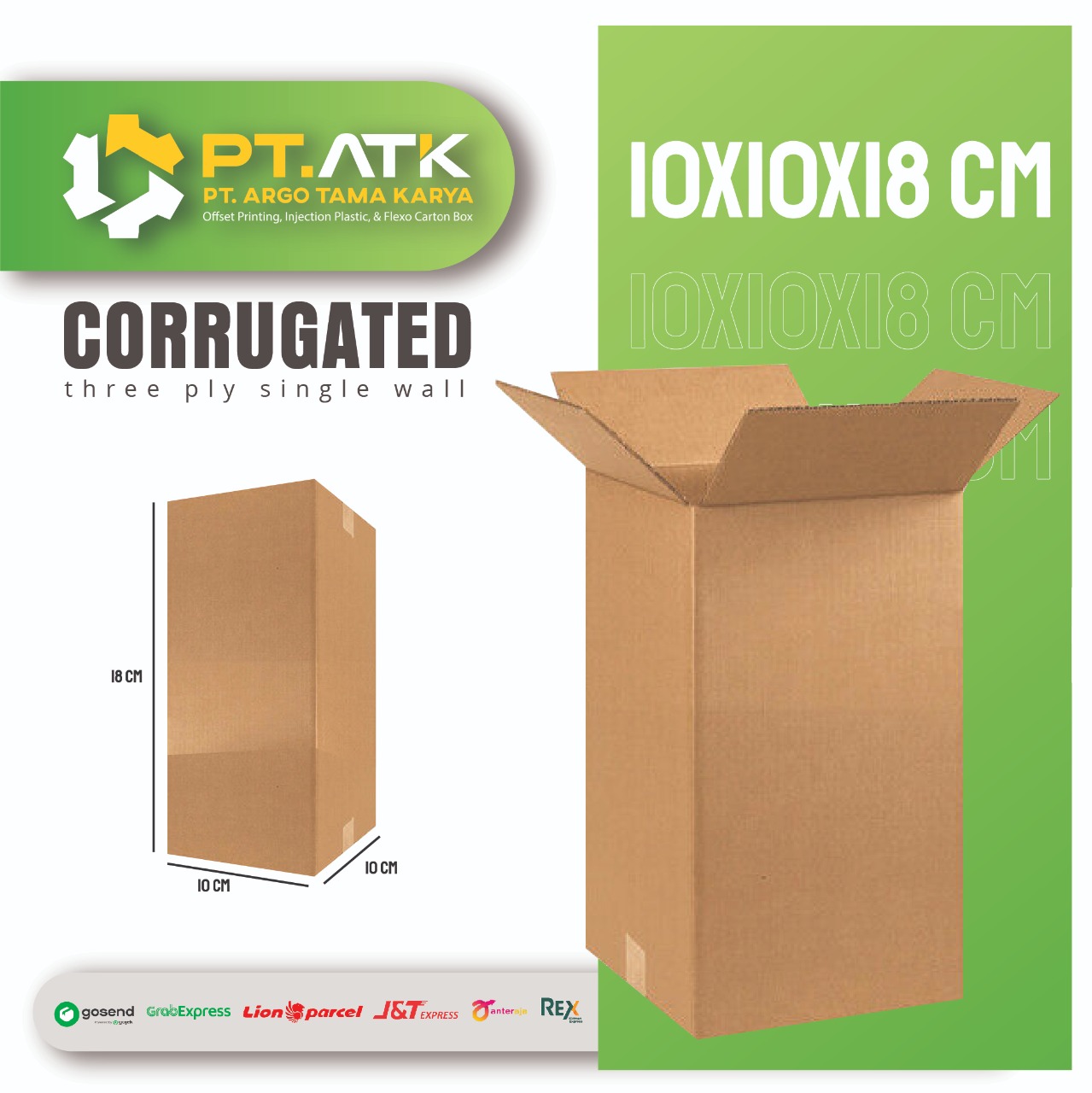 Karton Box Polos Ukuran 10x10x8