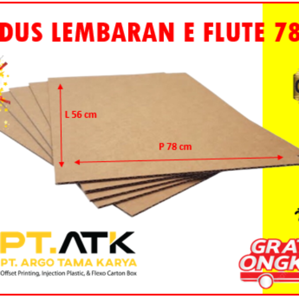 Kardus Lembaran E Flute Ukuran 78x56 cm